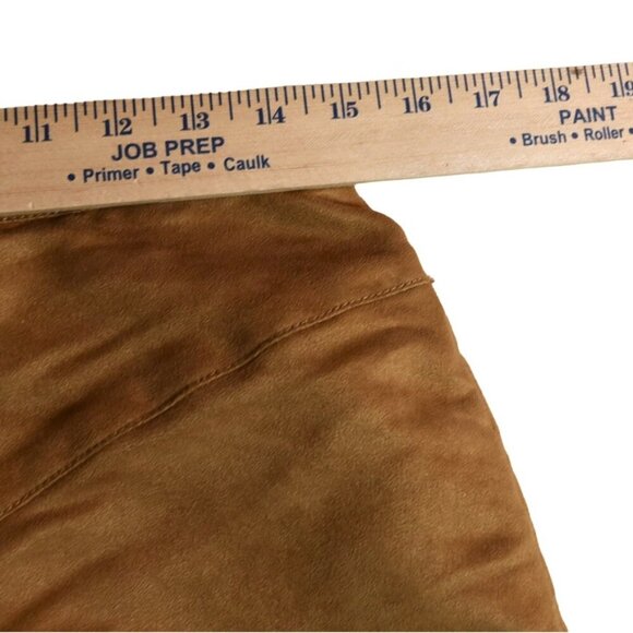 H&M Women’s US 12 Brown Faux Suede Snap Front Mini Skirt 70s Y2K Retro Boho - Picture 4 of 6